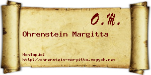 Ohrenstein Margitta névjegykártya